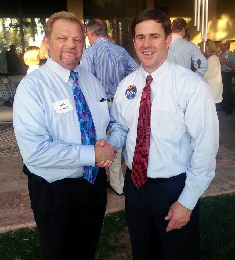 Jim Bennett, NAIFA-Arizona National Committee Chair, and Governor Ducey.